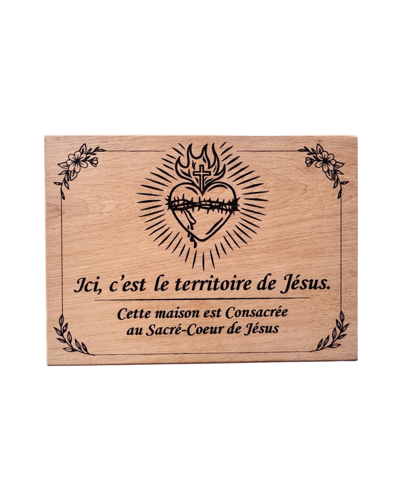 Plaque de consécration de la maison au Sacré-Cœur